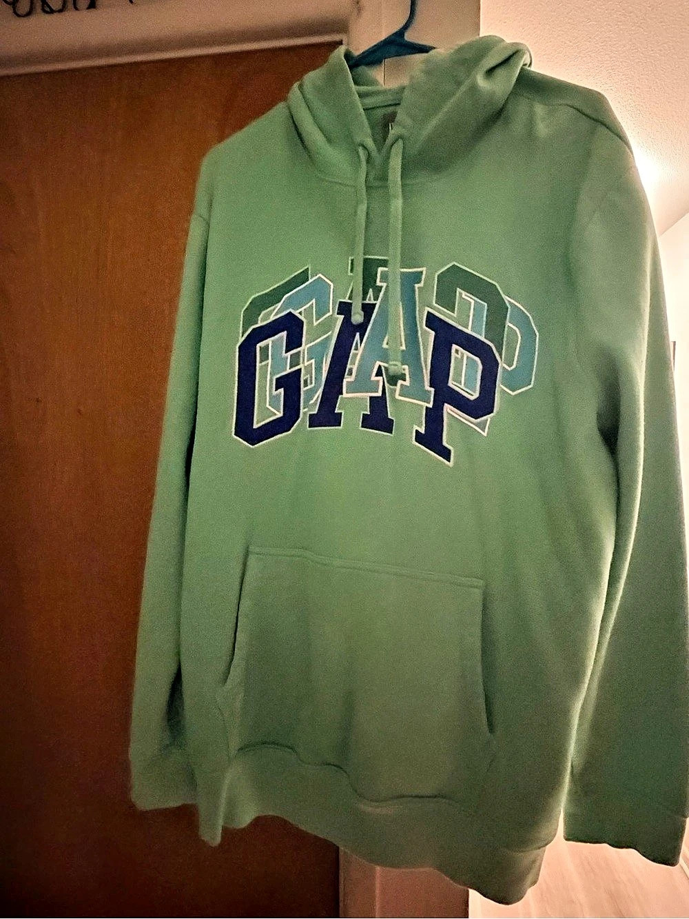 GAP Green Logo Hoodie Size XL Like New